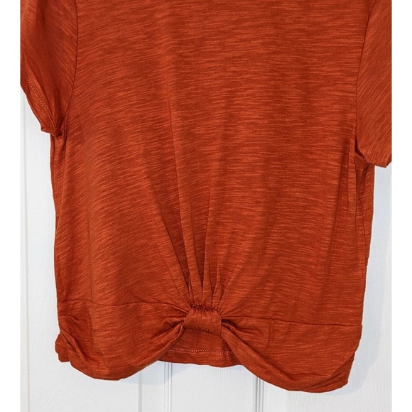 Sanctuary Knot-Front T-Shirt Casual Short Sleeve Top Burnt Orange Size S NWT $49 - Picture 7 of 10